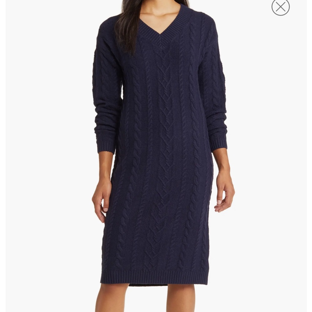 Long Sleeve Cable Stitch Sweater Dress